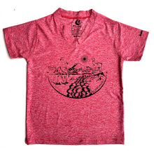 Cargar imagen en el visor de la galería, Polera roja cuello V manga corta