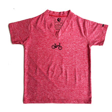 Cargar imagen en el visor de la galería, Polera roja cuello V manga corta