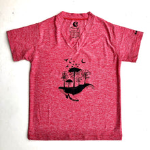 Cargar imagen en el visor de la galería, Polera roja cuello V manga corta