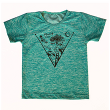 Cargar imagen en el visor de la galería, Polera turquesa cuello redondo manga corta