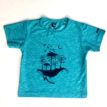 Cargar imagen en el visor de la galería, Polera turquesa cuello redondo manga corta