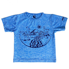 Cargar imagen en el visor de la galería, Polera azulina cuello redondo manga corta