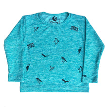 Cargar imagen en el visor de la galería, Polera turquesa cuello redondo manga larga
