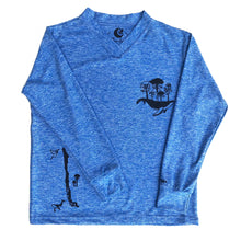 Cargar imagen en el visor de la galería, Polera azulina cuello V manga larga