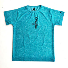 Cargar imagen en el visor de la galería, Polera turquesa cuello redondo manga corta