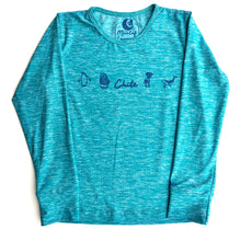 Cargar imagen en el visor de la galería, Polera turquesa cuello redondo manga larga