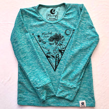 Cargar imagen en el visor de la galería, Polera turquesa cuello redondo manga larga