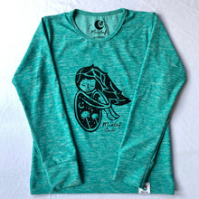 Cargar imagen en el visor de la galería, Polera turquesa cuello redondo manga larga
