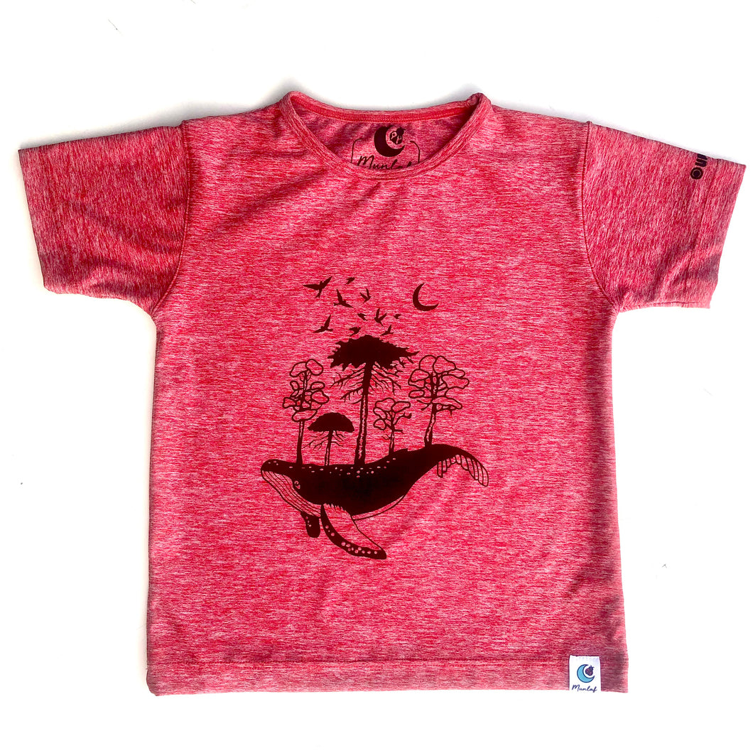 Polera roja cuello redondo manga corta