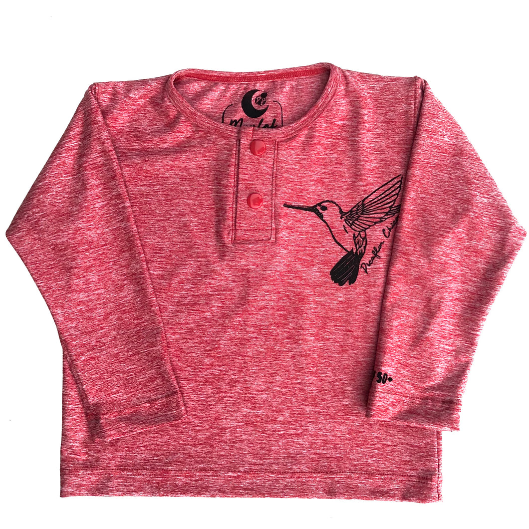 Polera roja cuello redondo manga larga