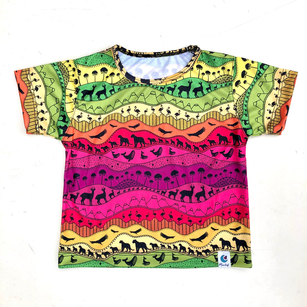 Polera flora y fauna Dani manga corta cuello redondo